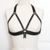 harness bra, leather harness, open cup bra, cupless bra, fetish, bondage, bdsm, gothic