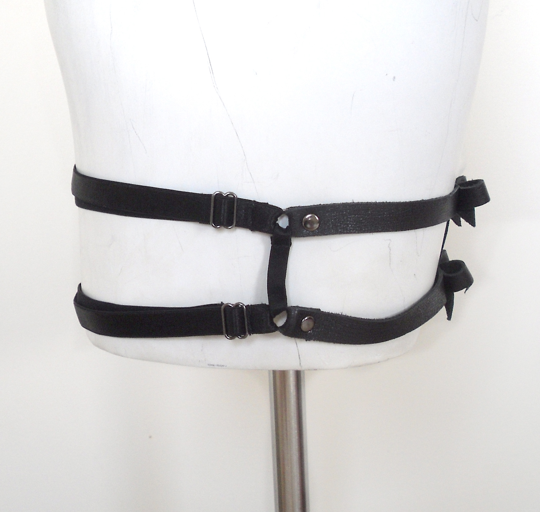 Twin Bow Caged Garter Band LoveLornLingerie