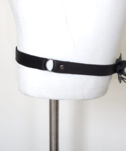 bow leather garter band, gothic lolita stocking suspender, love lorn lingerie