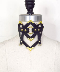 art deco leather collar, love lorn lingerie