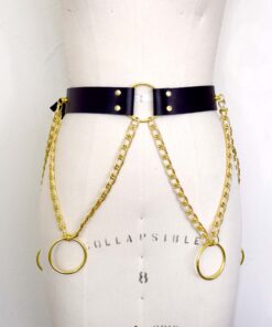 chain leather belt, love lorn lingerie