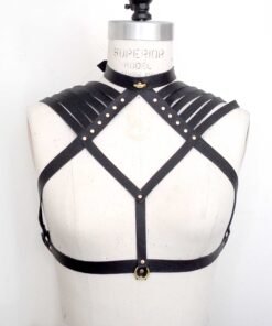 strappy leather shoulder harness, lovelornlingerie