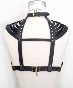 strappy leather shoulder harness, lovelornlingerie