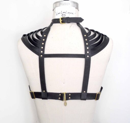 strappy leather shoulder harness, lovelornlingerie