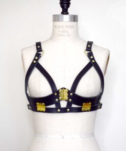 Leather Harness Shelf Bra