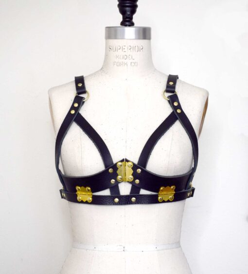 Leather Harness Shelf Bra