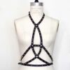 Spiked leather body harness