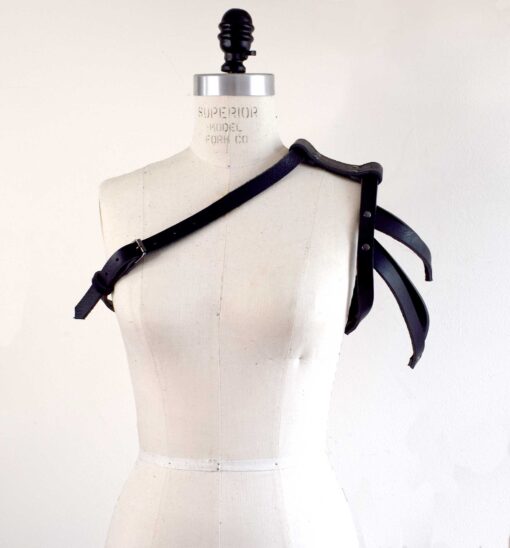 Asymmetrical Leather Shoulder Harness