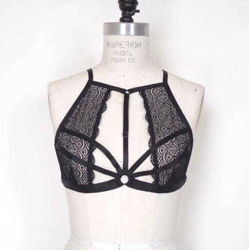 lace high-neck bralette, love lorn lingerie