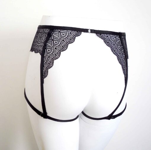 lace crotchless brief, open crotch panties, sexy fetish lingerie, love lorn lingerie
