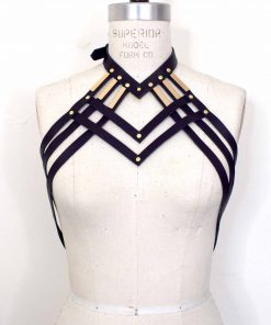 Draped Strappy Leather Body Harness