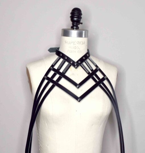 Diedre Draped Strappy Leather Body Harness - Image 10