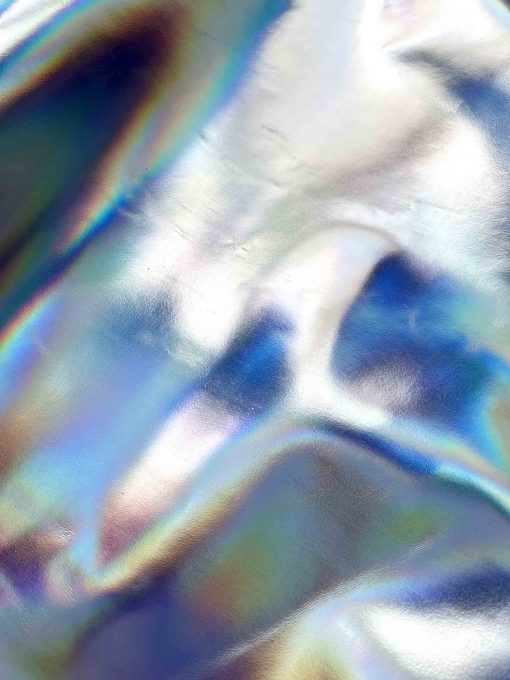 holographic silver leather