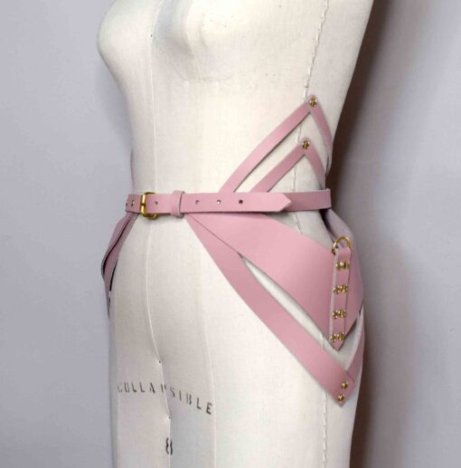Hecate Black Leather Peplum Belt - Image 8