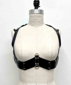 black under bust leather bra