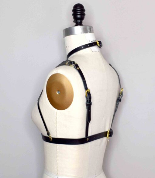 Olivia Strappy Leather Harness Bra - Image 6