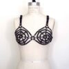 spider web leather bra