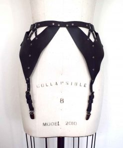 strappy leather garter belt