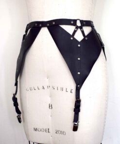 strappy leather garter belt