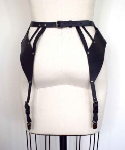 strappy leather garter belt