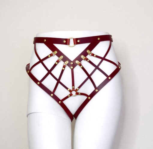 Olivia Strappy Leather Harness Brief - Image 6