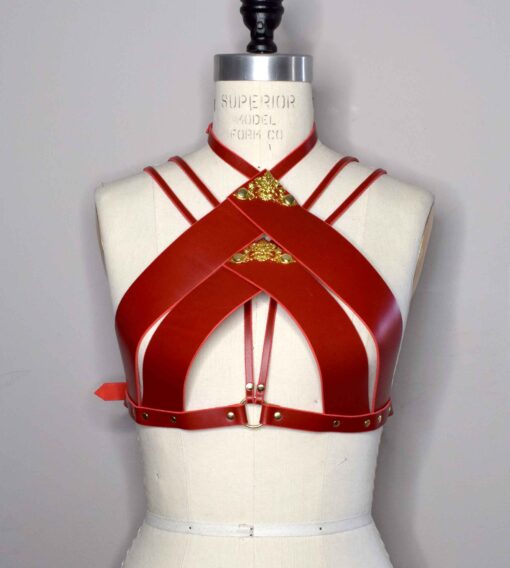 Song High Neck Leather Bra - Image 4
