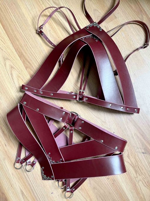 Song High Neck Leather Bra - Image 9