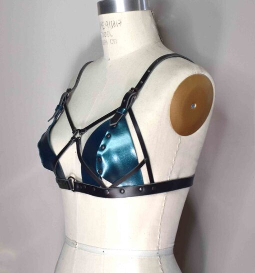 Xenia Strappy Leather Bralette - Image 6