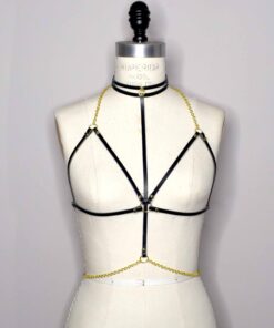 delicate leather chain harness set