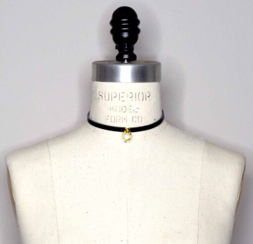 slim leather chain collar