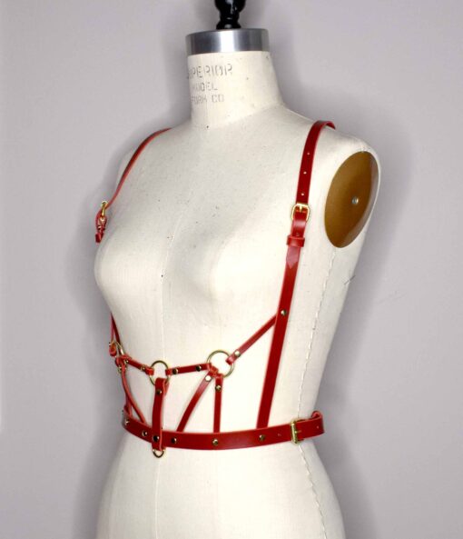 Inanna Strappy Leather Harness Bodice - Image 4