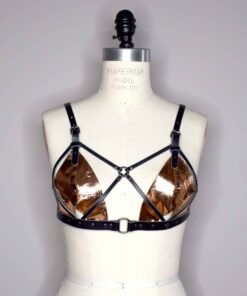 Xenia Strappy Leather Bralette