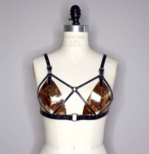 Xenia Strappy Leather Bralette