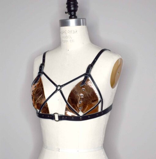 Xenia Strappy Leather Bralette - Image 4