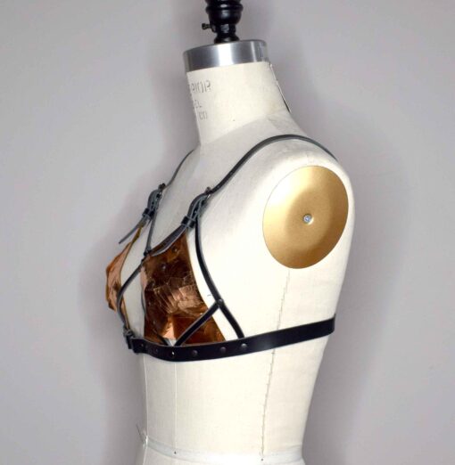 Xenia Strappy Leather Bralette - Image 5