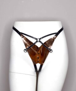 Xenia Crotchless Leather Bikini