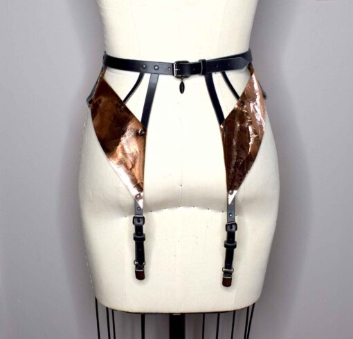 Xenia Strappy Leather Garter Belt - Image 7