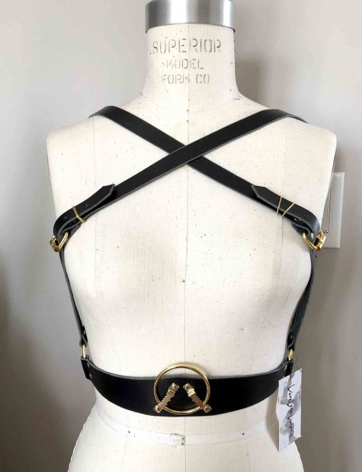 Vanya Convertible Simple Leather Harness Panty and Top - Image 5