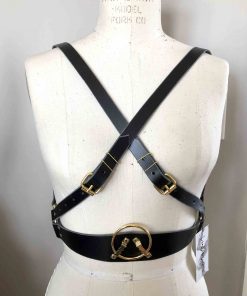 black leather harness