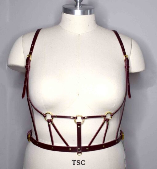 Inanna Strappy Leather Harness Bodice - Image 3