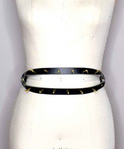 spiked leather belt