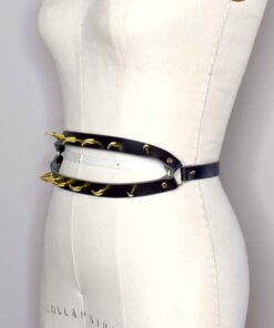 spiked leather belt