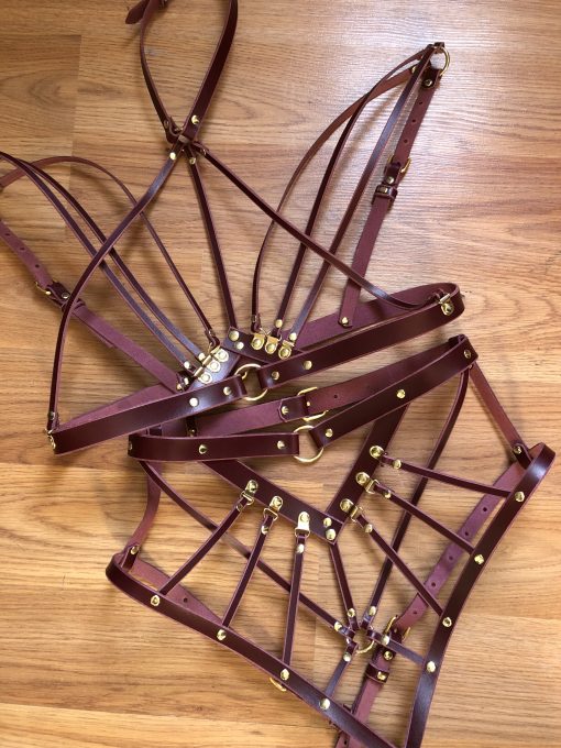 Olivia Strappy Leather Harness Brief - Image 9