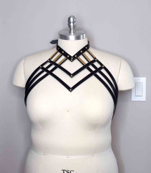 Diedre Draped Strappy Leather Body Harness - Image 9