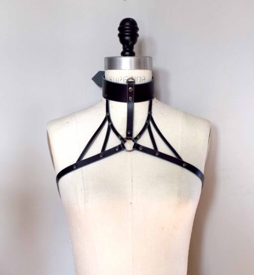 Inanna Wide Leather Collar Harness - Image 6