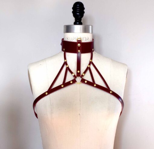 Inanna Wide Leather Collar Harness - Image 7
