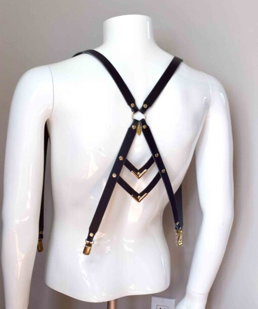 Vanity Black Leather Suspenders - Image 10