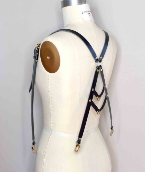 Vanity Black Leather Suspenders - Image 4