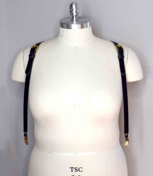 Vanity Black Leather Suspenders - Image 5