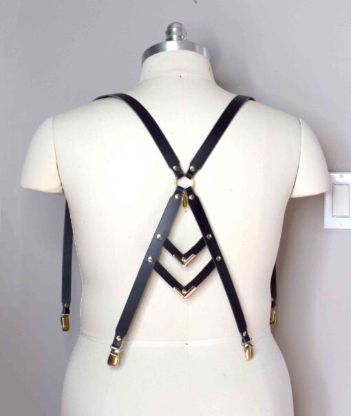 Vanity Black Leather Suspenders - Image 6
